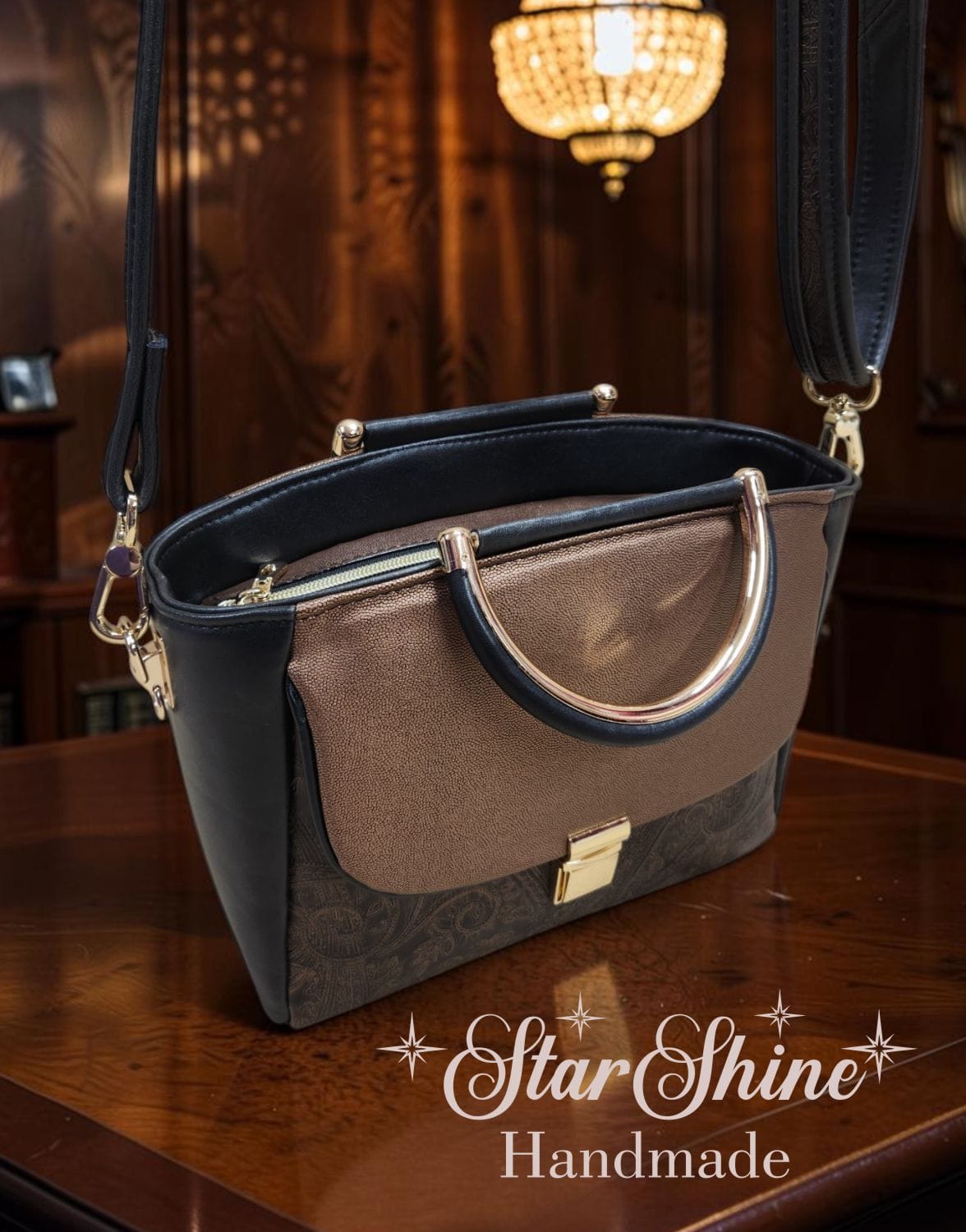 Sandra's Custom Ruby Satchel. Top/Upper View.