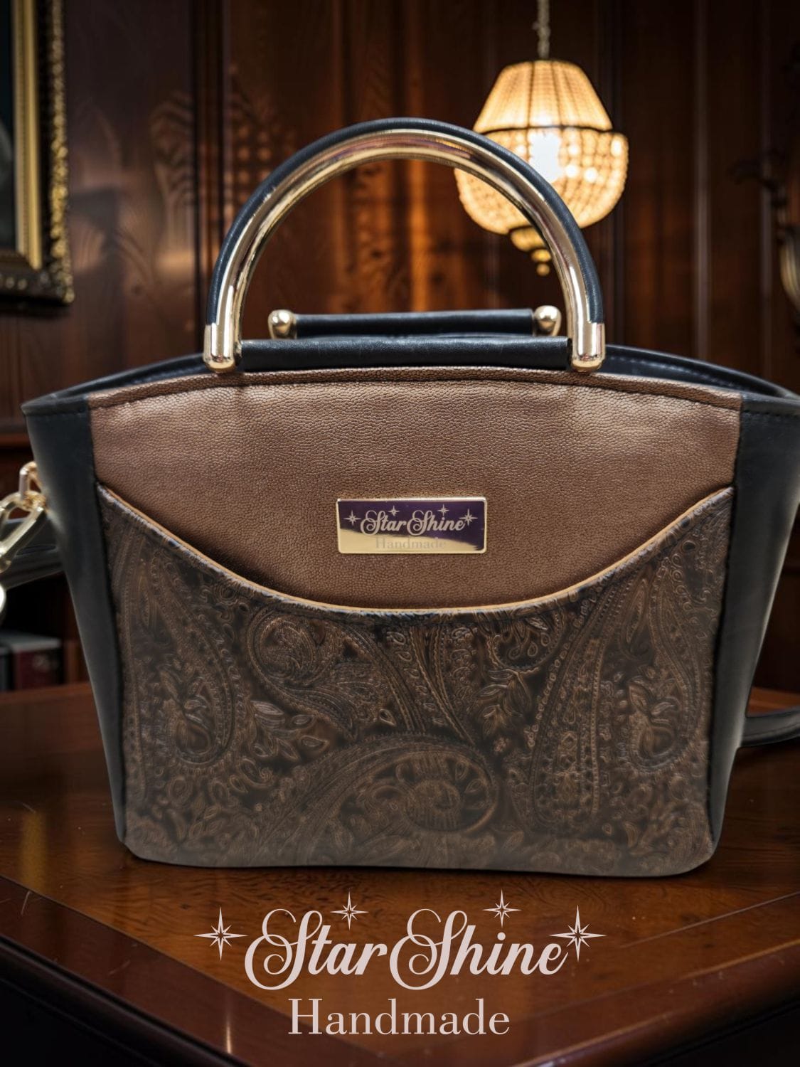 Sandra's Custom Ruby Satchel. Front View.