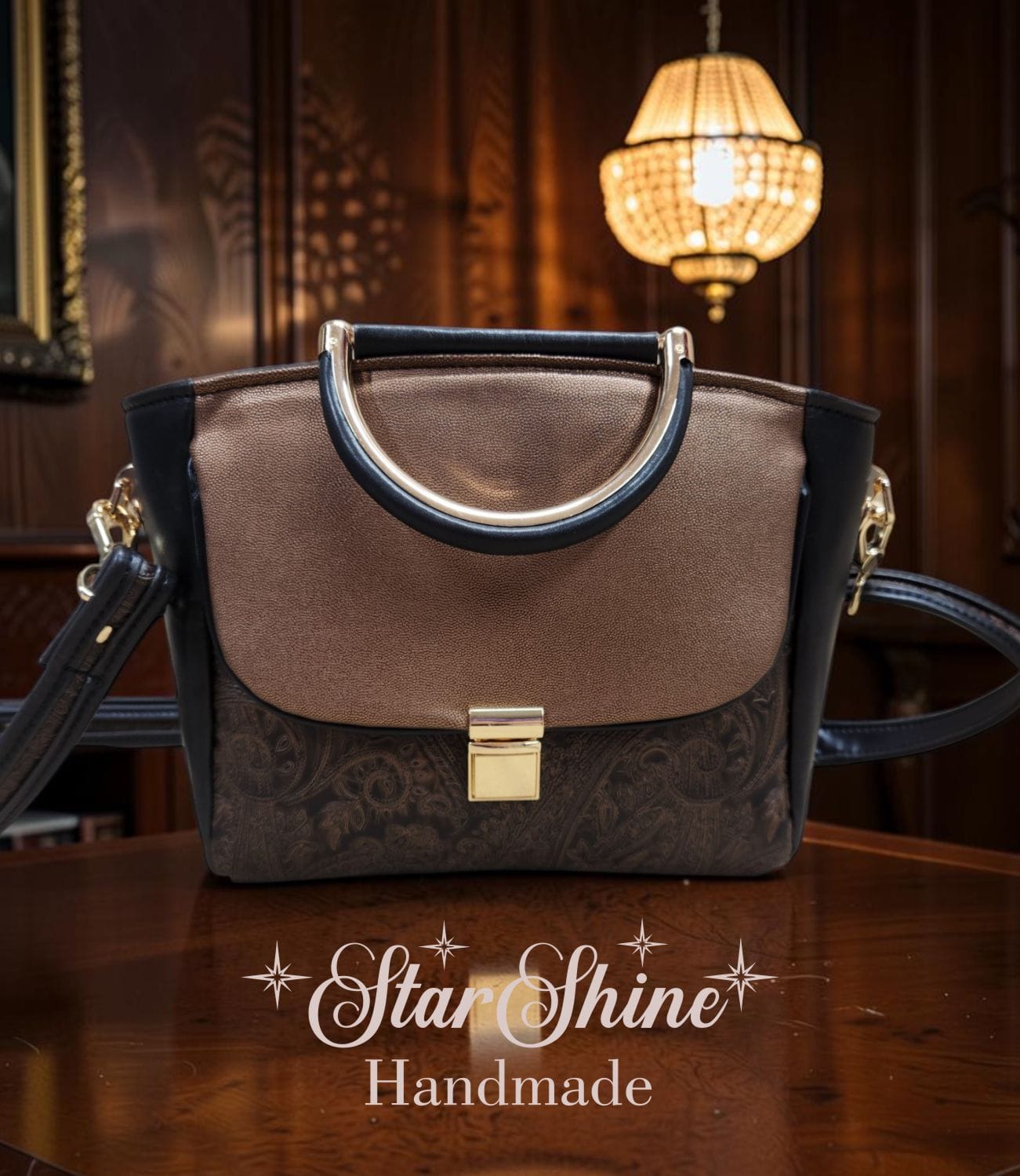 Sandra's Custom Ruby Satchel. Front View.