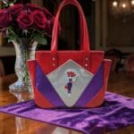 Donna's Diamond Red Hat Bag. Front View.