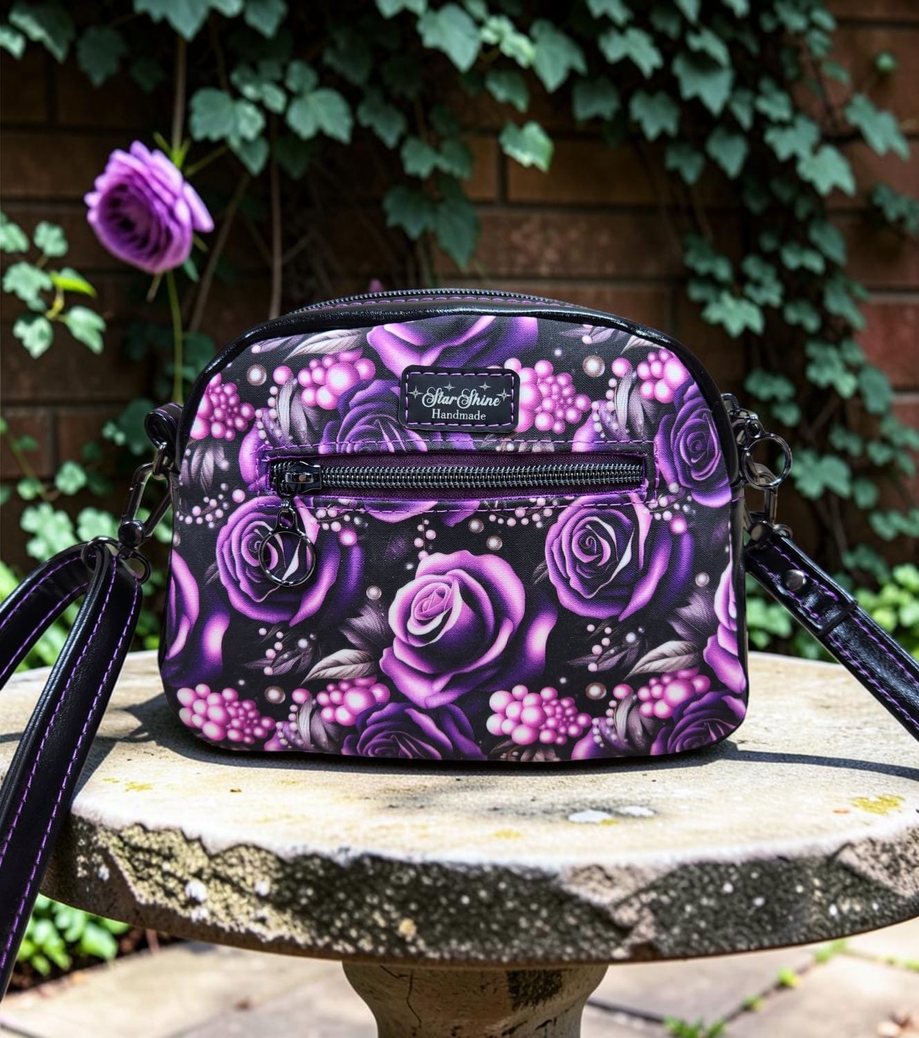 Purple Rose Small Bowler. Rear View.