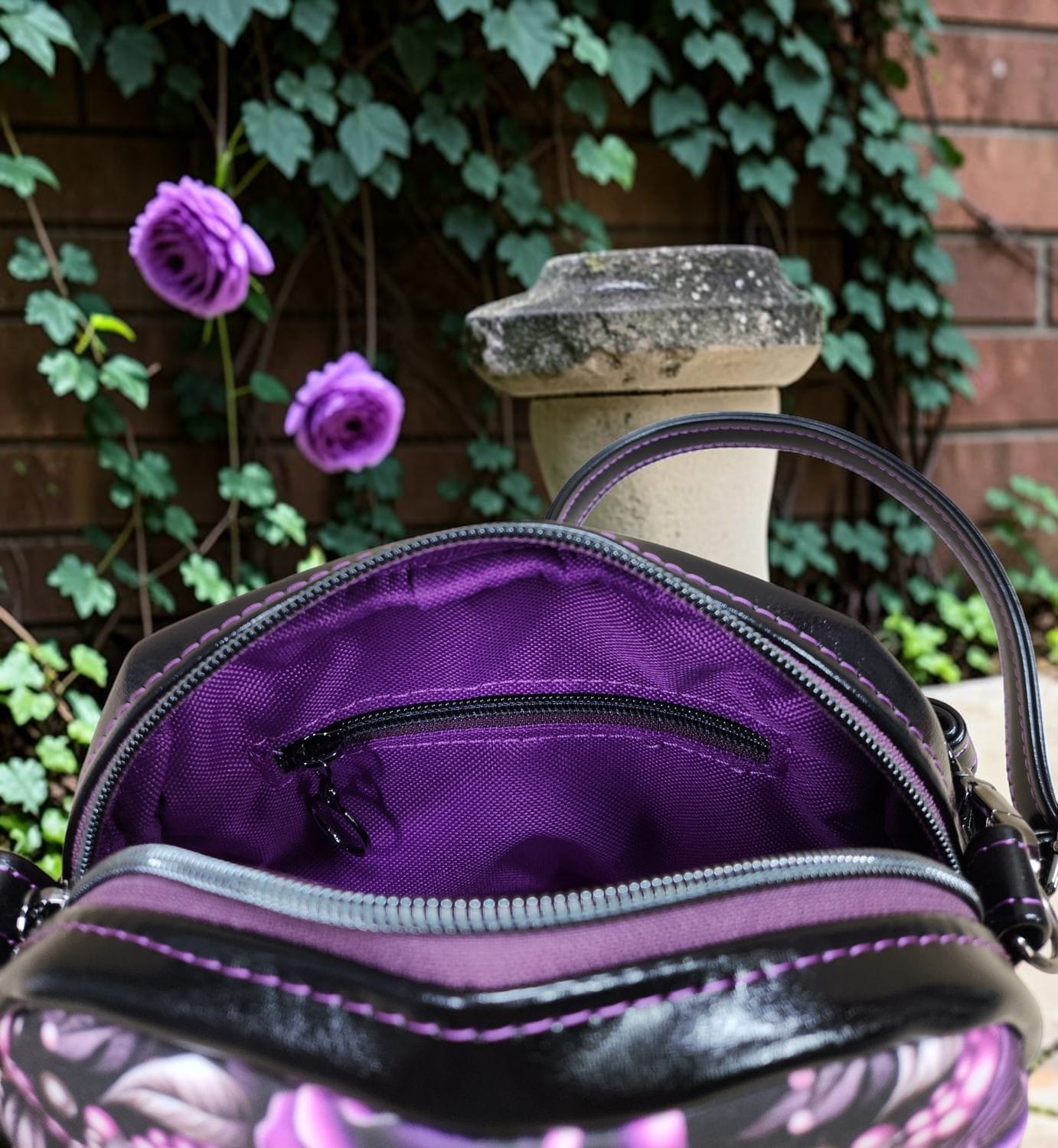 Purple Rose Small Bowler. Interior View.
