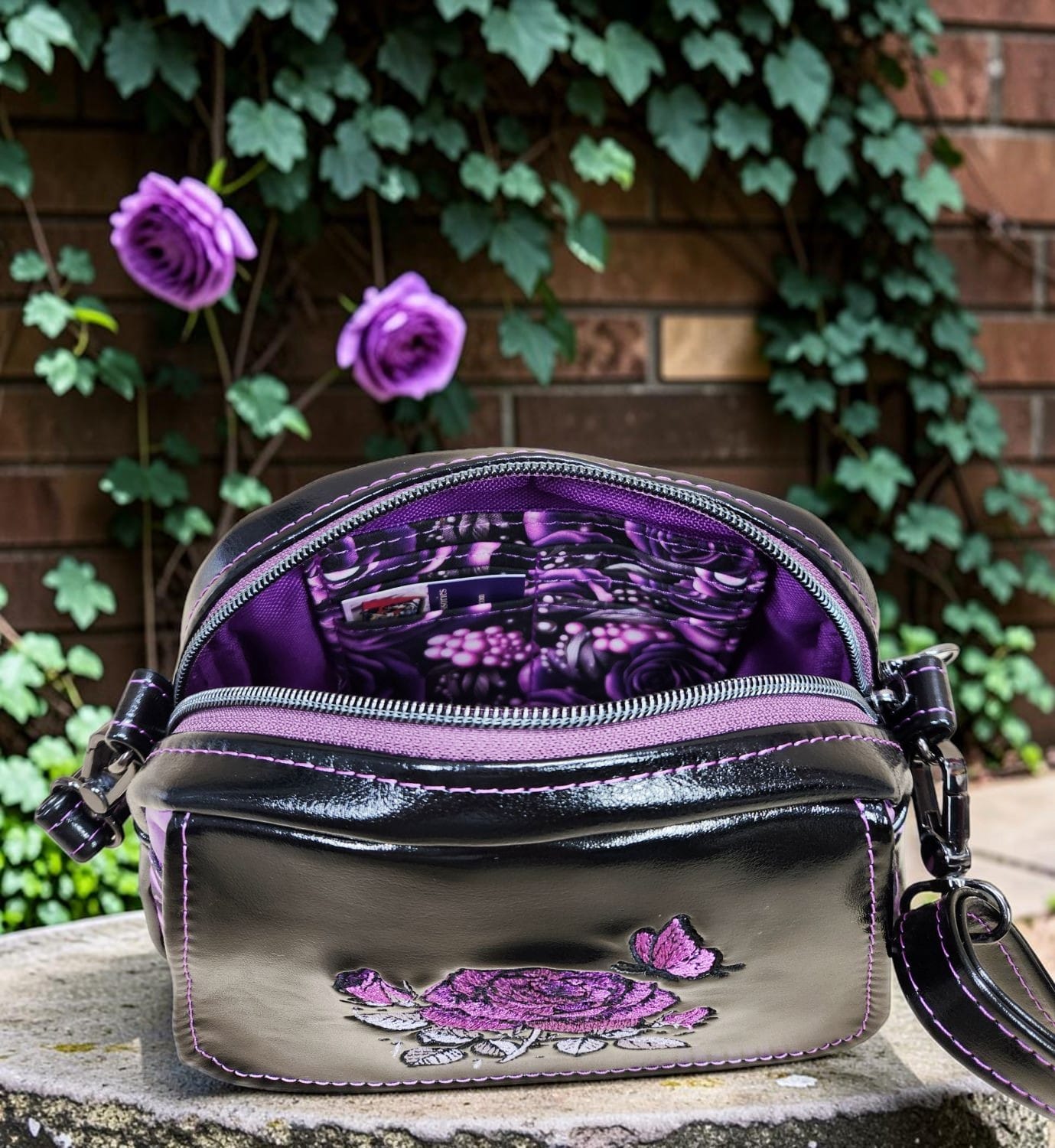 Purple Rose Small Bowler. Interior View.