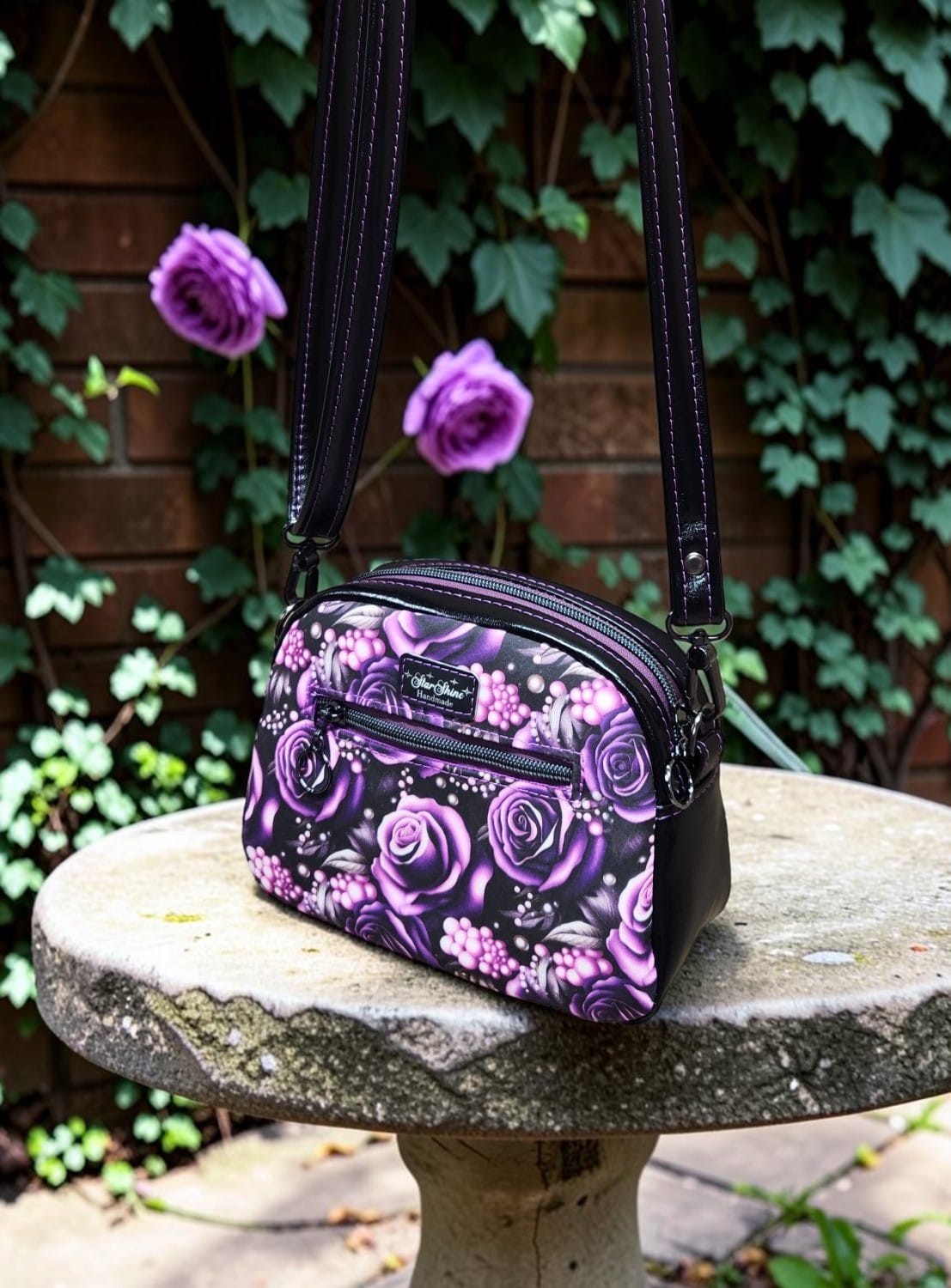 Purple Rose Small Bowler. Rear View.