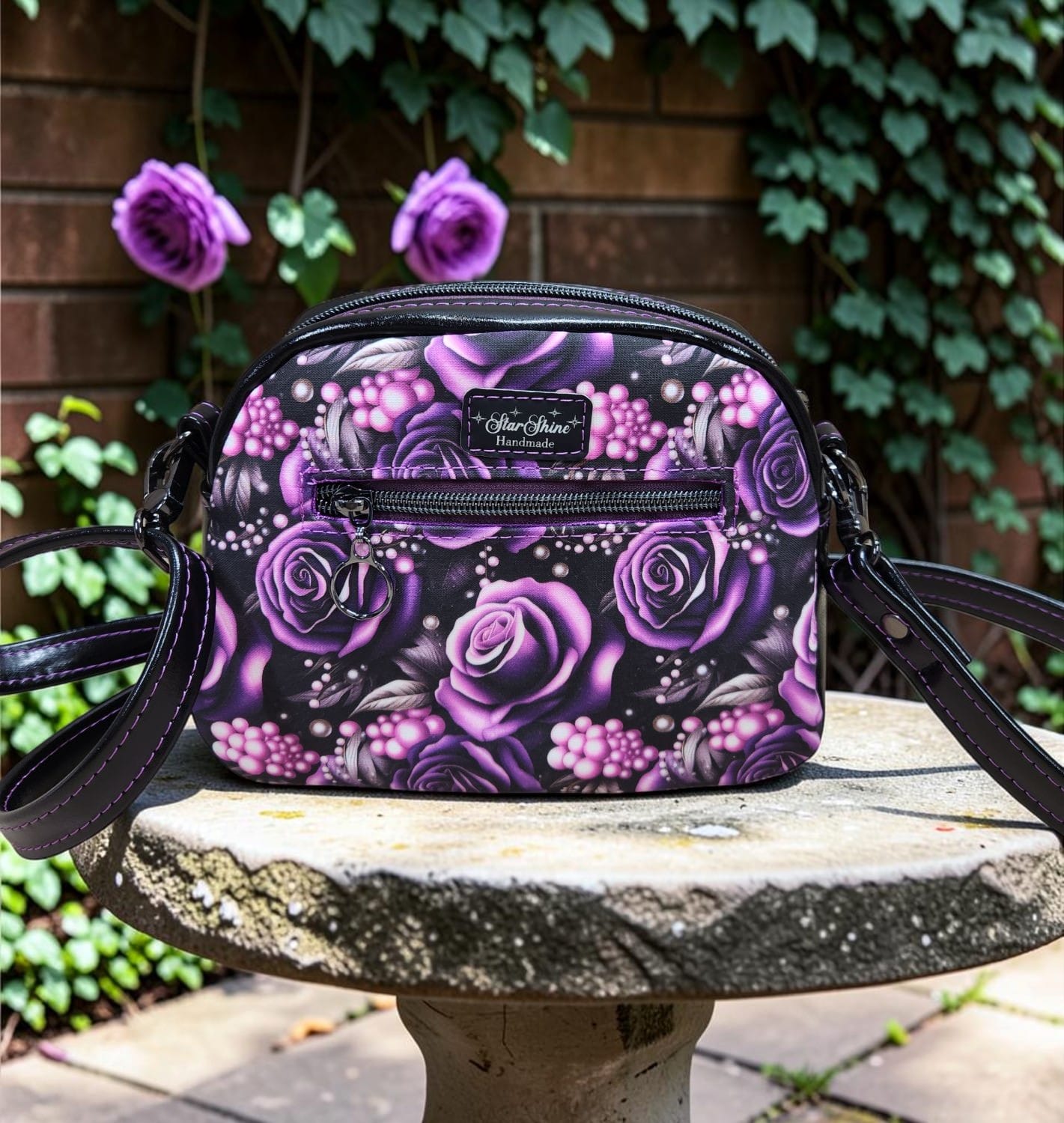 Purple Rose Small Bowler. Rear View.