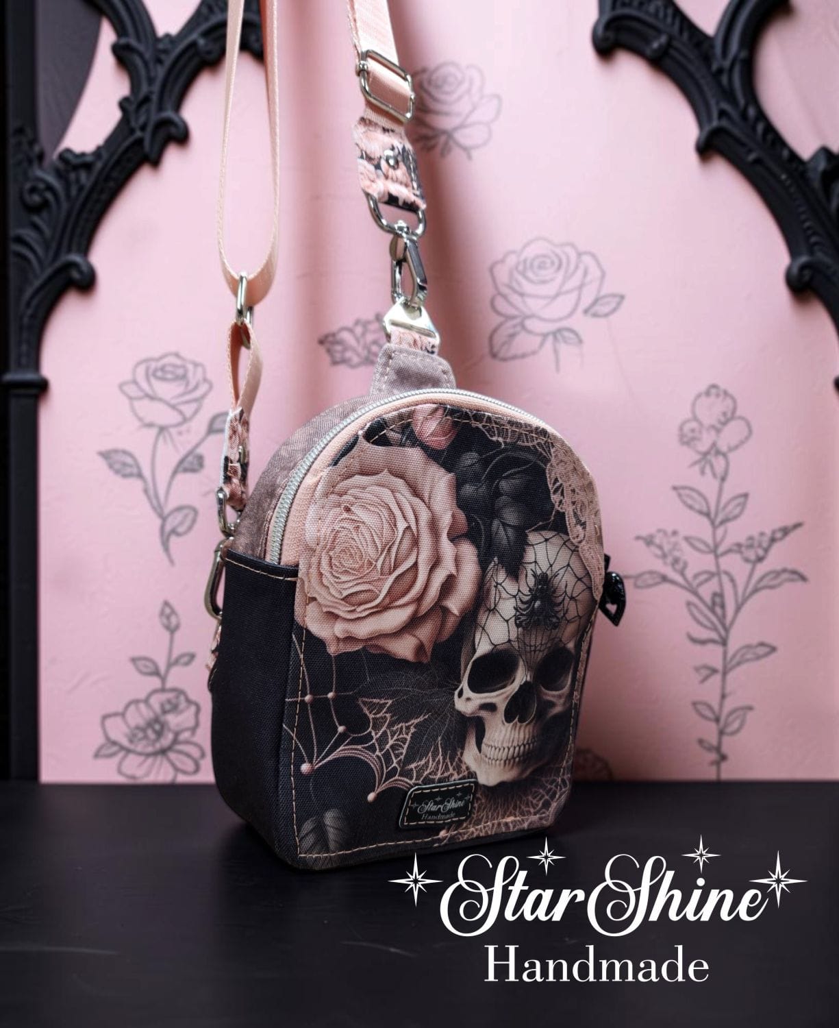 Gothic Romance Mini Sling. Front/Side View.