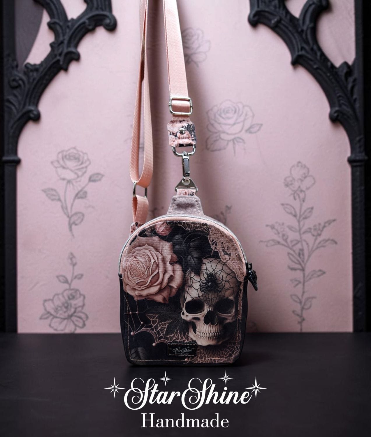 Gothic Romance Mini Sling. Front View.