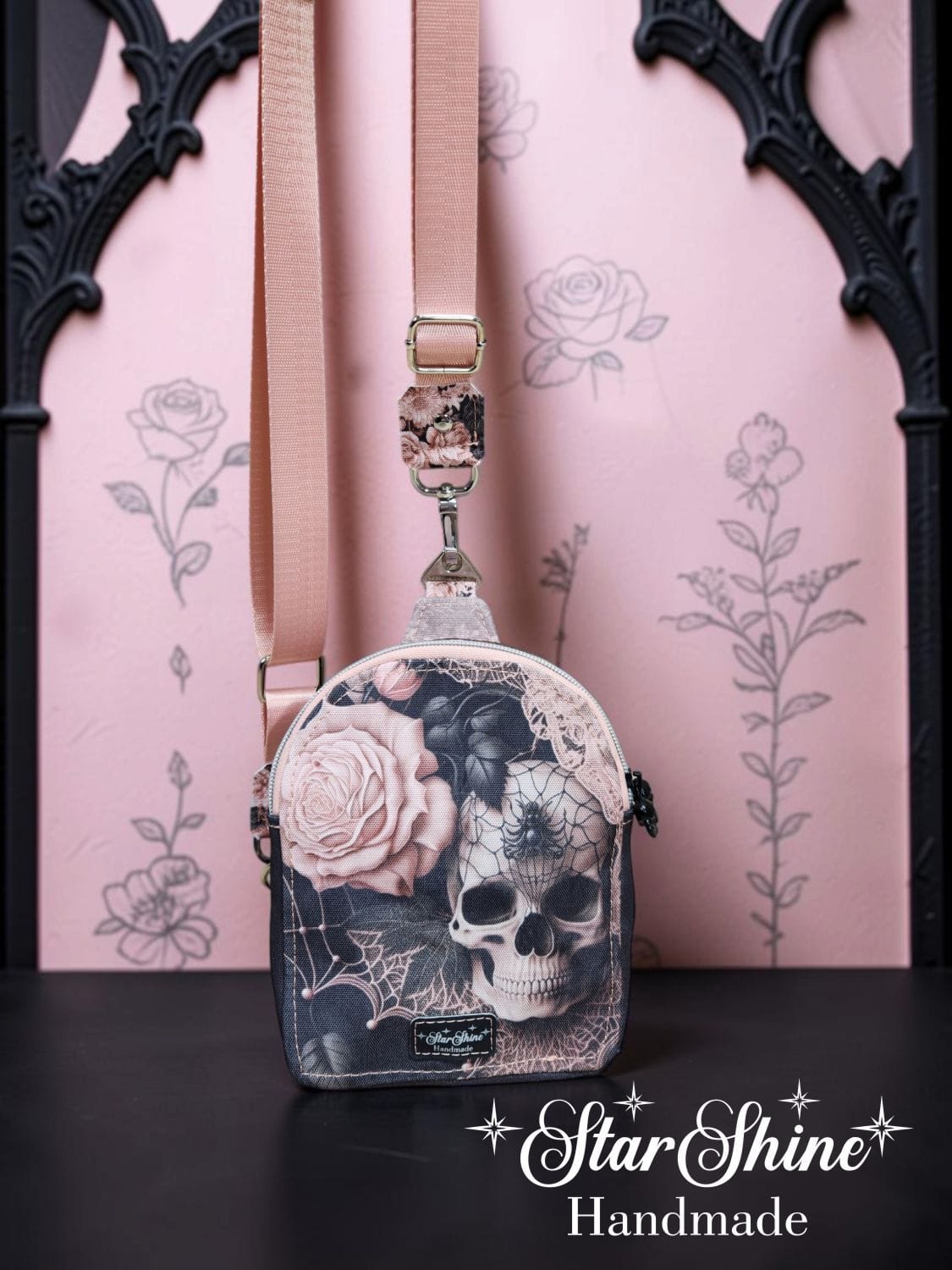 Gothic Romance Mini Sling. Front View.