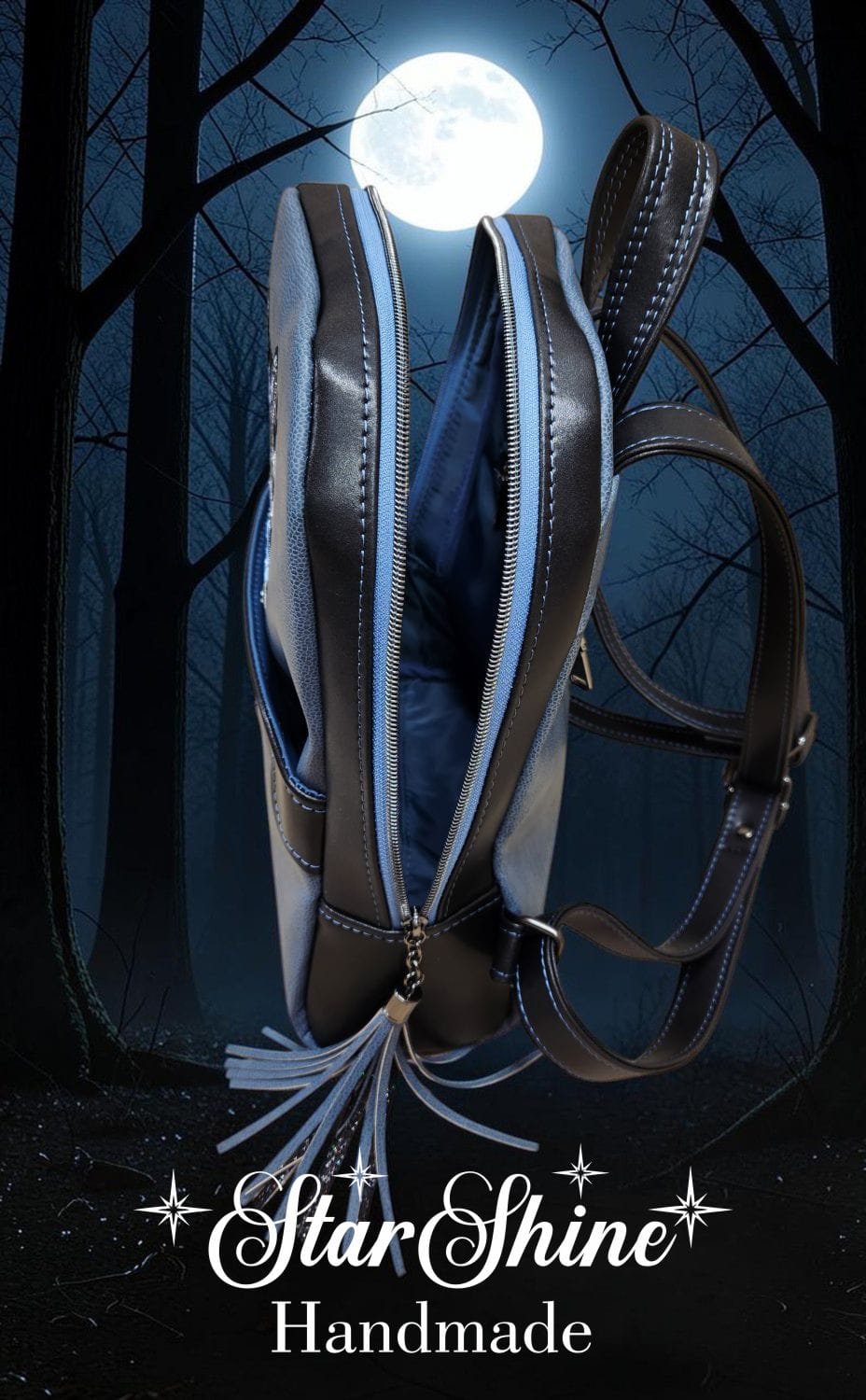 Medium Wolf Backpack. Top View.,